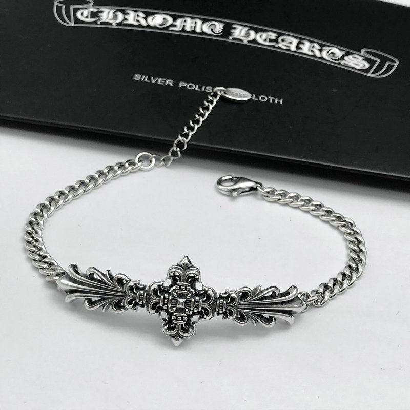 最安値に挑戦 クロムハーツ CHROME HEARTS925スターリングシルバーパーソナリティクロスブレスレットファッションヴィンテージシル-BRAND OFF