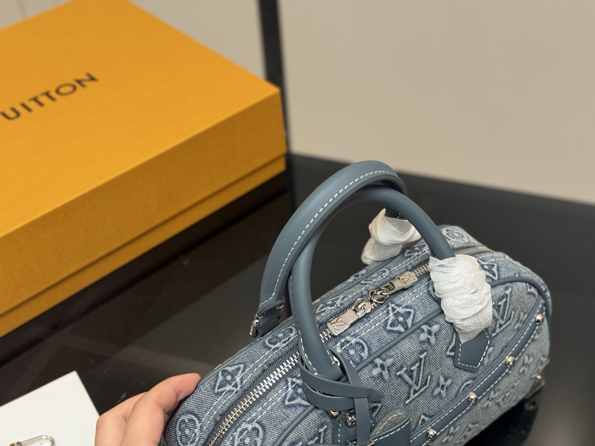 LOUIS VUITTON ルイヴィトン LV KEEPALL 25 デニムバッグ-BRAND OFF