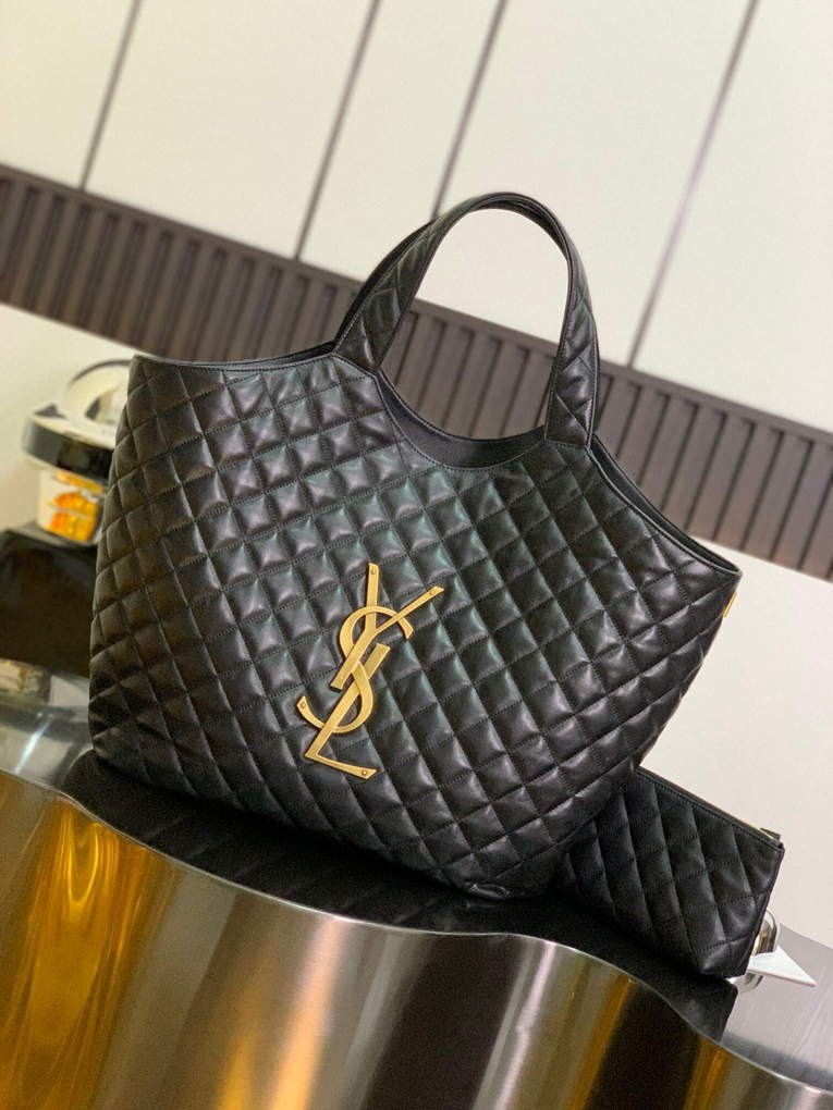 Saint Laurent icare maxiショッピングバッグ-ブラック-BRAND OFF