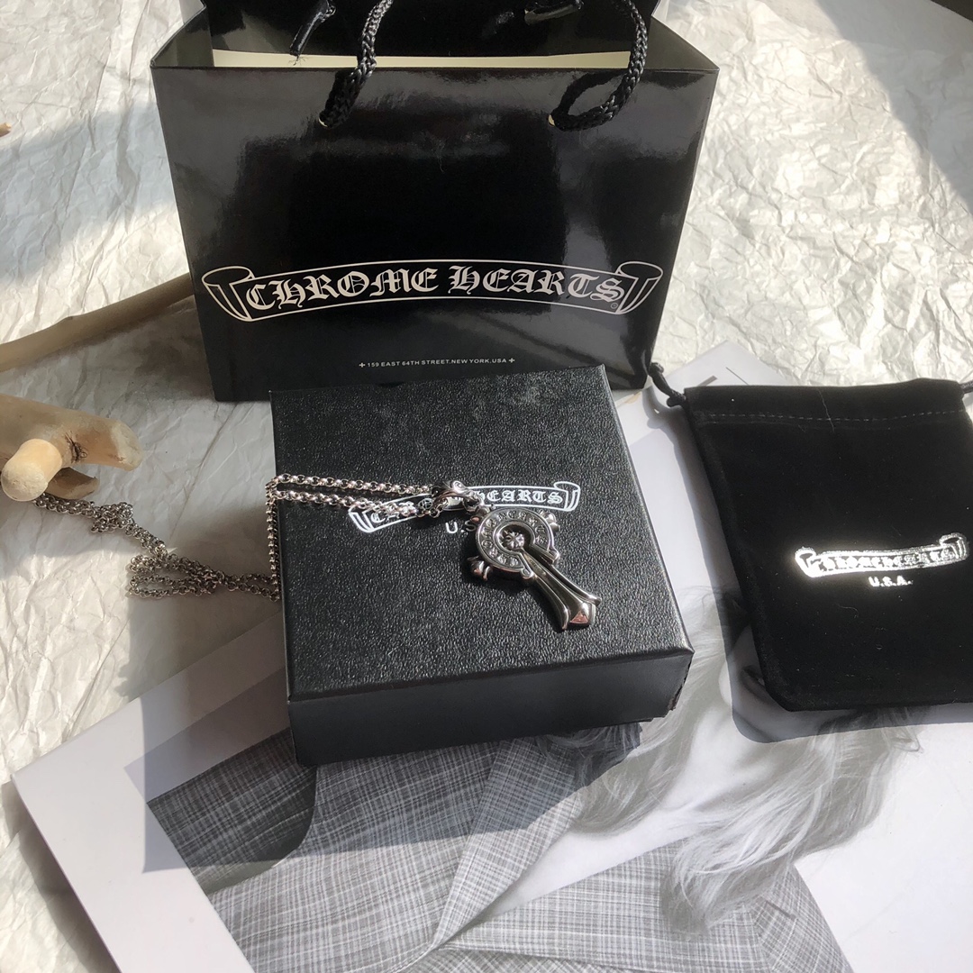 Chrome Hearts クロムハーツ バッジクロスネックレス 65cm-BRAND OFF