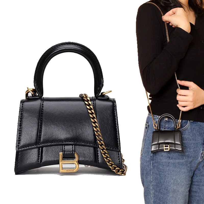 ☆BALENCIAGA HOURGLASS ミニ TOP HANDLE バッグ-BRAND OFF