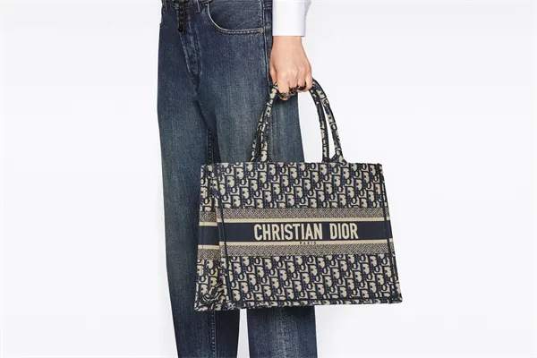 DIOR BOOK TOTE ミディアムバッグ ディオール オブリーク エンブロイダリー (36 X 27.5 X 16.5 CM)-BRAND OFF