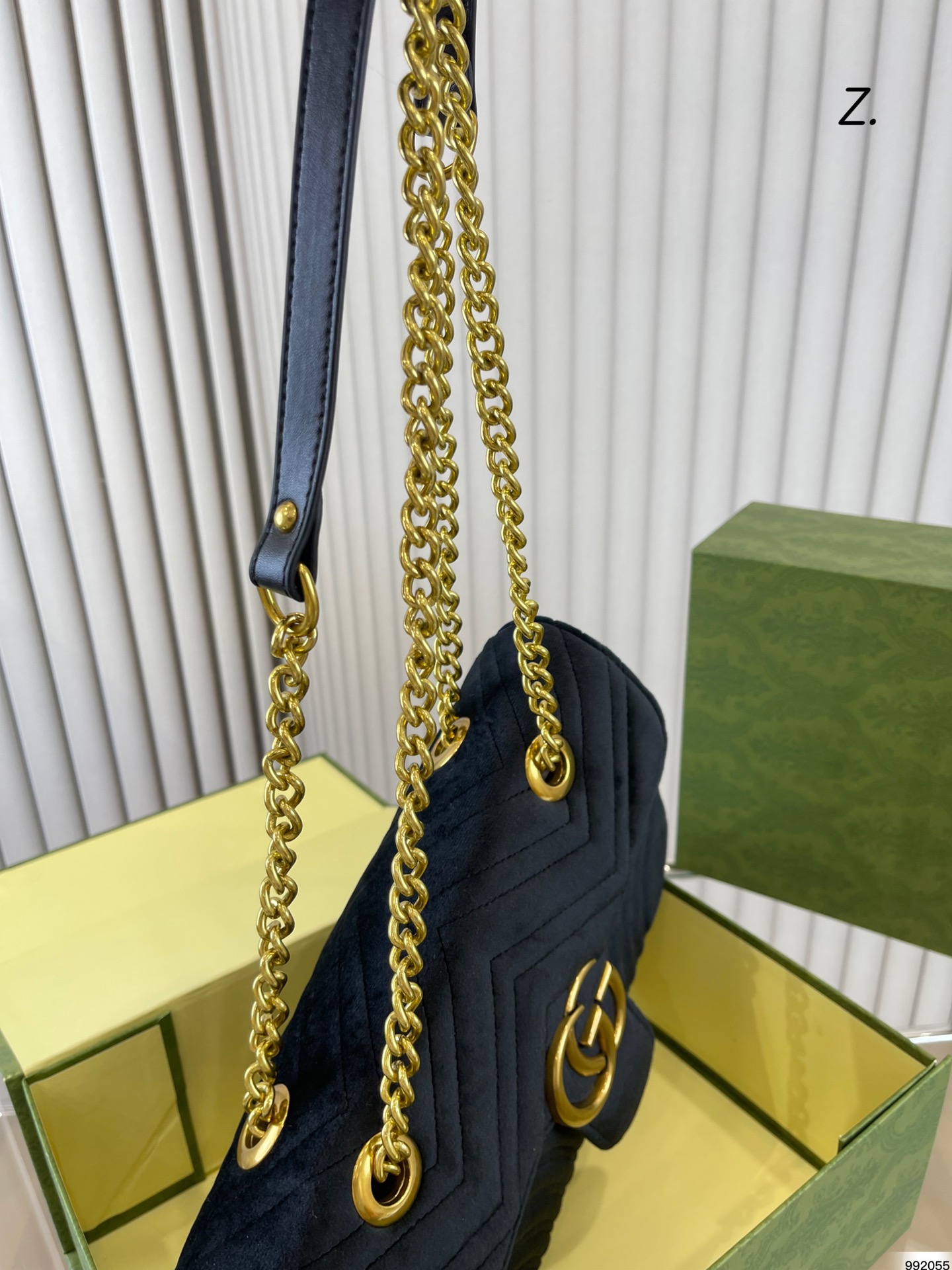 Gucciベルベットバッグ GG Marmontクラシックハンドバッグ-BRAND OFF