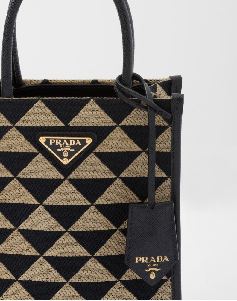 PRADA シンボル エンブロイダリージャカード ミニバッグ-BRAND OFF