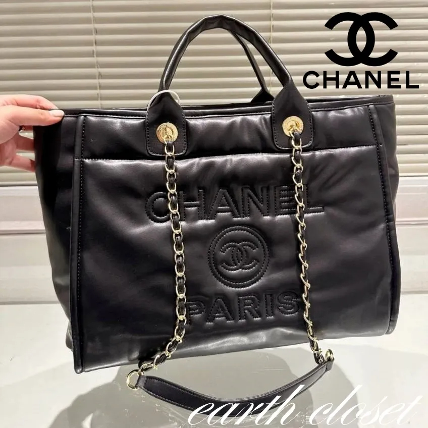 【大きめロゴが可愛い♪】CHANEL ミディアム ショッピングバッグ-BRAND OFF