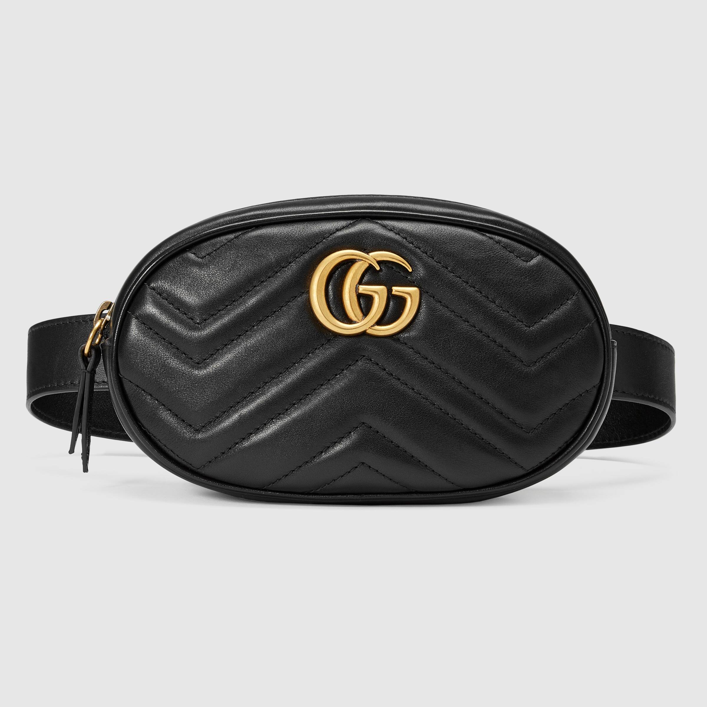 GUCCI〔GGマーモント〕キルティングレザー ベルトバッグ-BRAND OFF