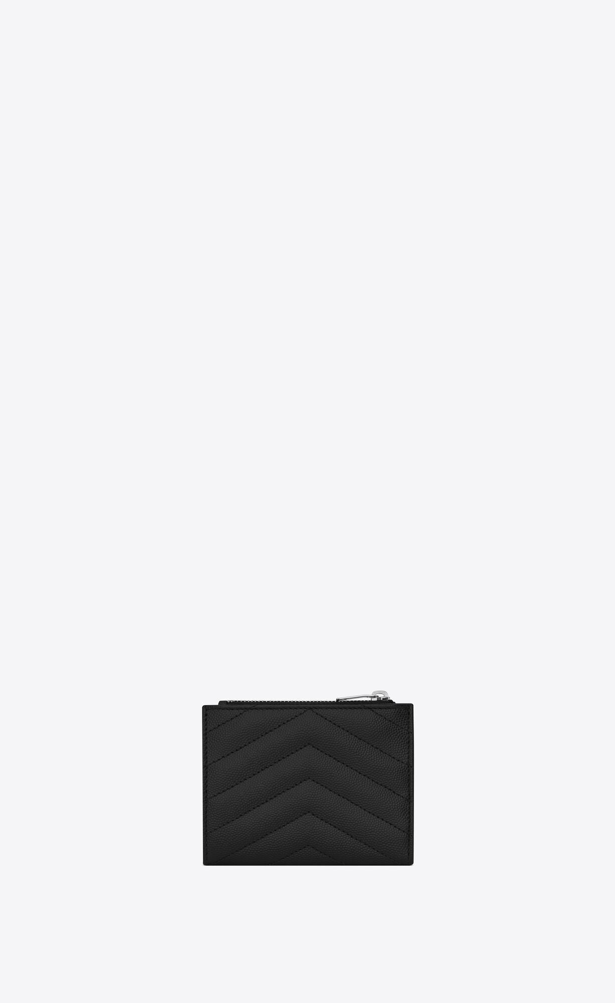 人気！★MONOGRAMブラックキルトレザージッパーのカードホルダーをテクスチャ-BRAND OFF