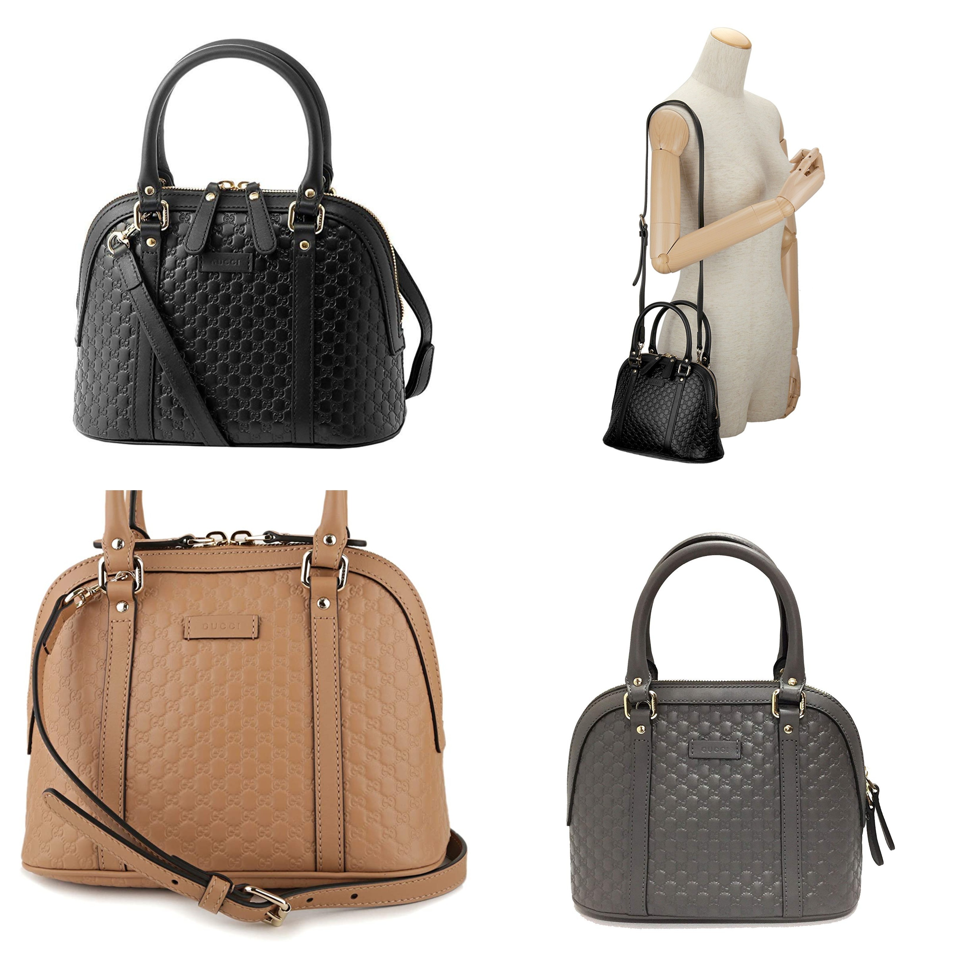 GUCCIドーム型レザーショルダーバッグ 斜めがけ2way-BRAND OFF