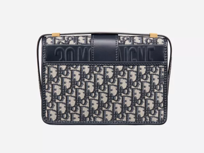 【DIOR】ブルー “30 MONTAIGNE” ディオール オブリーク ジャカード キャンバス フラップ チェーンクラッチバッグ-BRAND OFF