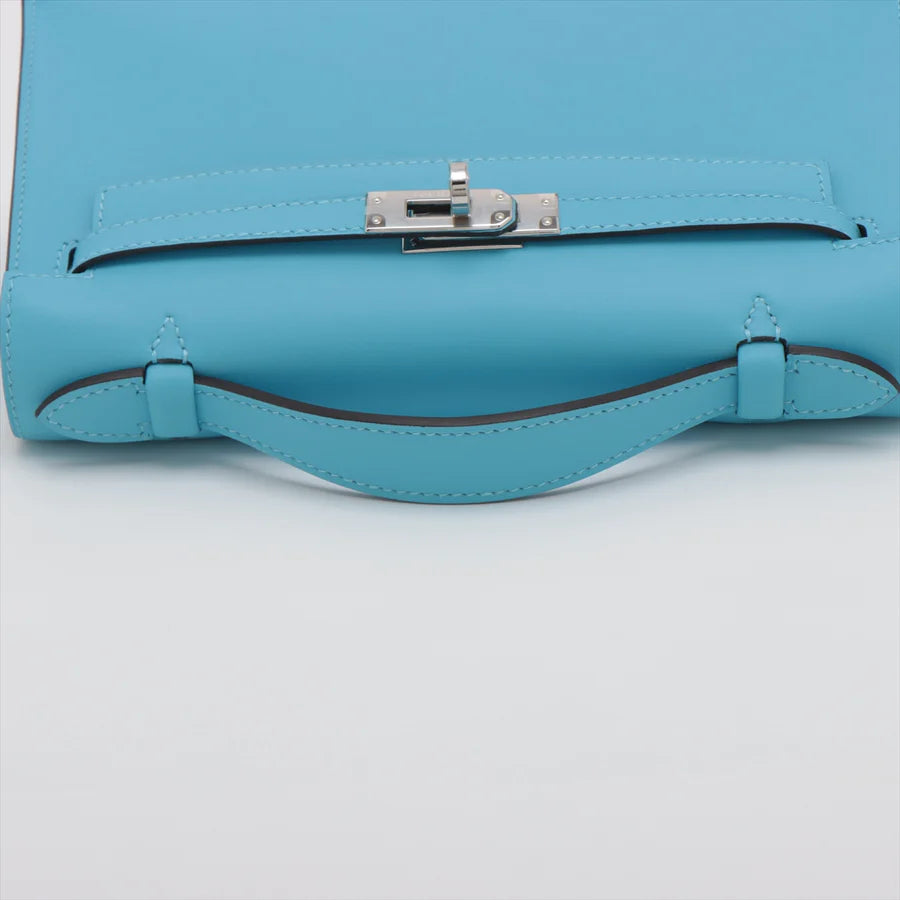 HERMES エルメス ポシェットケリー ヴォースイフト ブルーノール シルバー金具-BRAND OFF