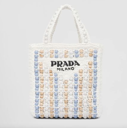 【PRADA】ラフィアxウッド トートバッグ 3色-BRAND OFF