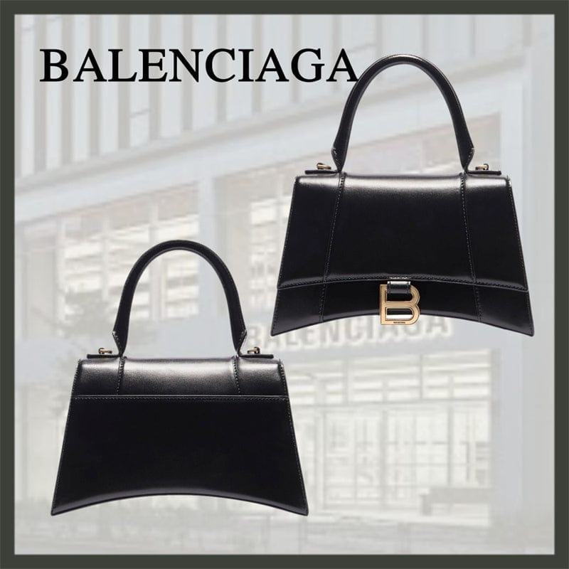 BALENCIAGA ブラック アワーグラス ハンドバッグ-BRAND OFF
