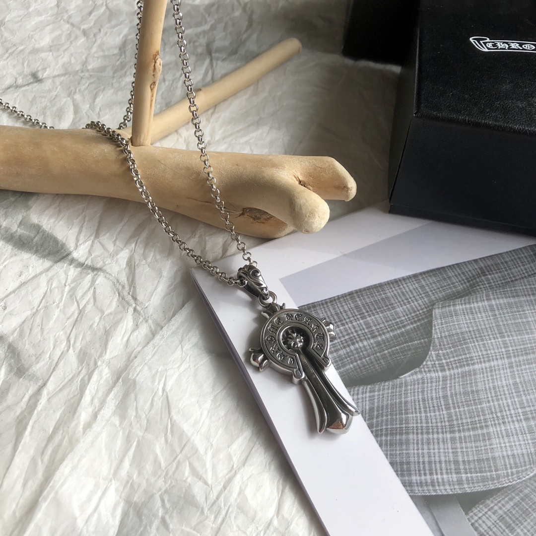 Chrome Hearts クロムハーツ バッジクロスネックレス 65cm-BRAND OFF