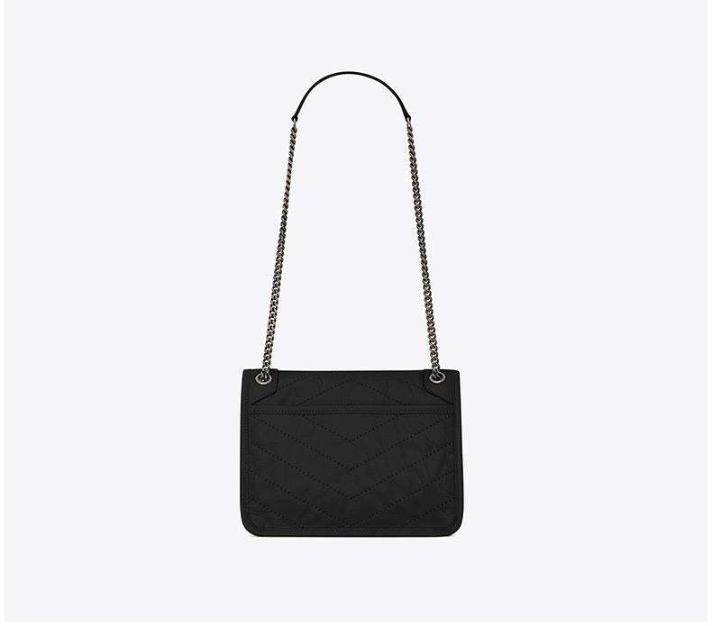 サンローランレディースNIKIミニレトロプリーツレザーショルダーバッグチェーンバッグ-BRAND OFF