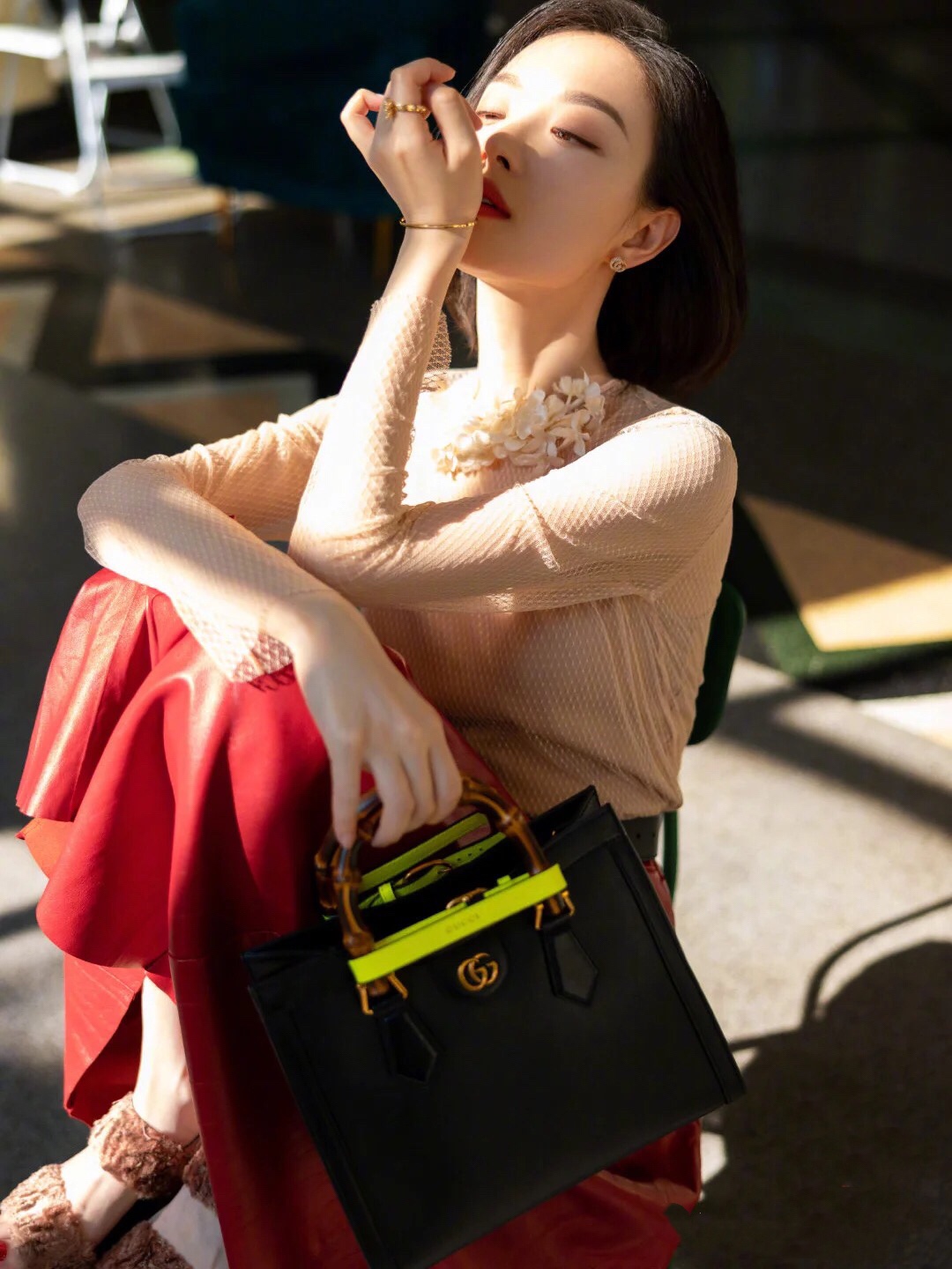 GUCCI 〔グッチ ダイアナ〕ミニ トートバッグ-BRAND OFF