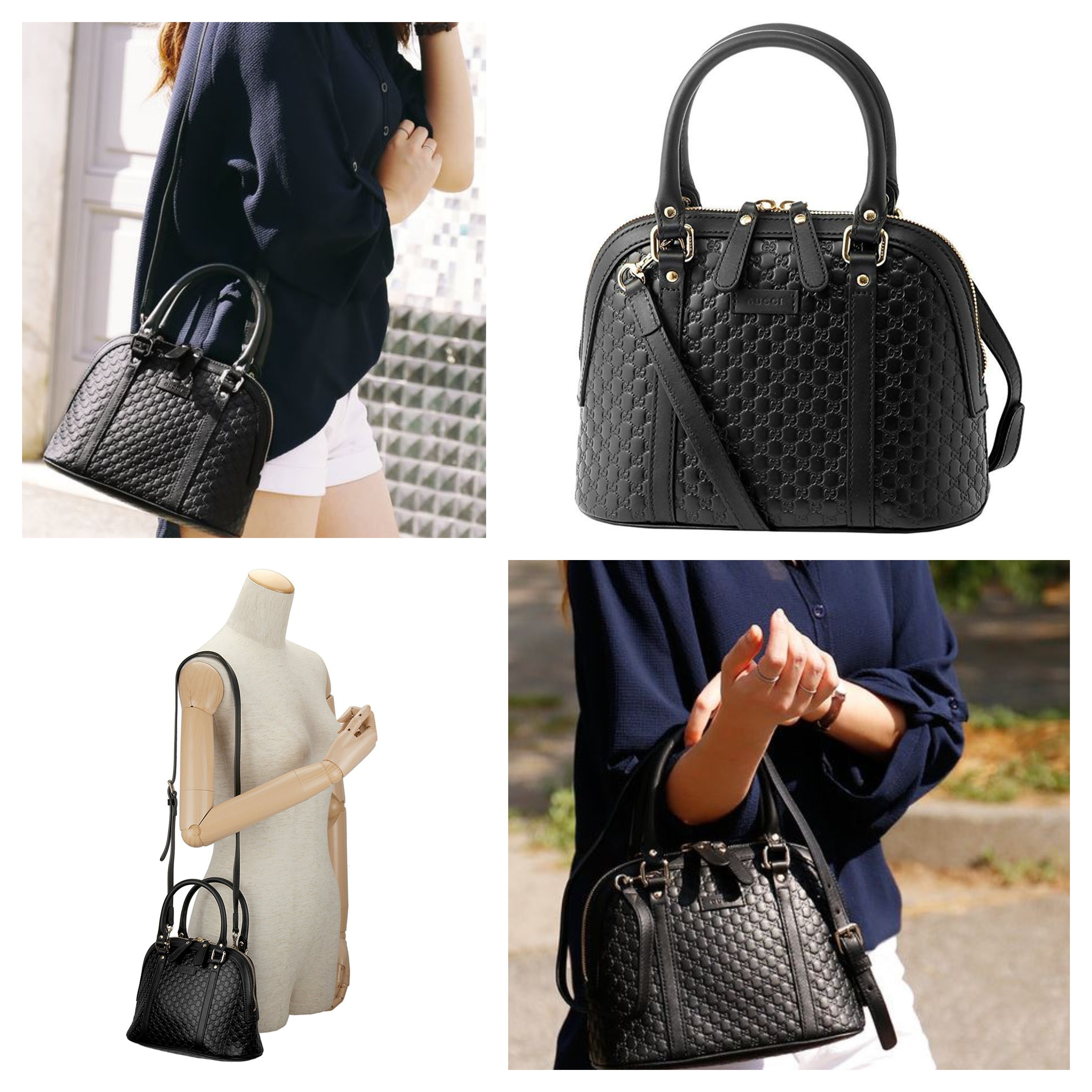 GUCCIドーム型レザーショルダーバッグ 斜めがけ2way-BRAND OFF