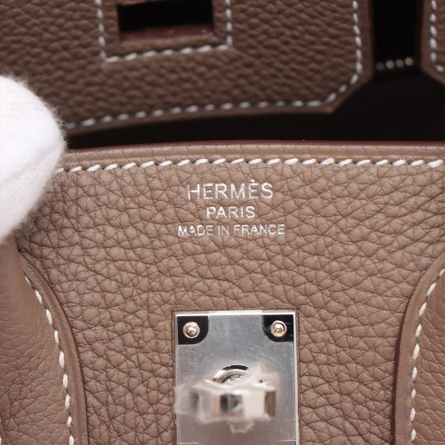 【HERMES 公式旗艦店】ハンドバッグエルメス バーキン25 トゴ エトゥープ シルバー金具-BRAND OFF