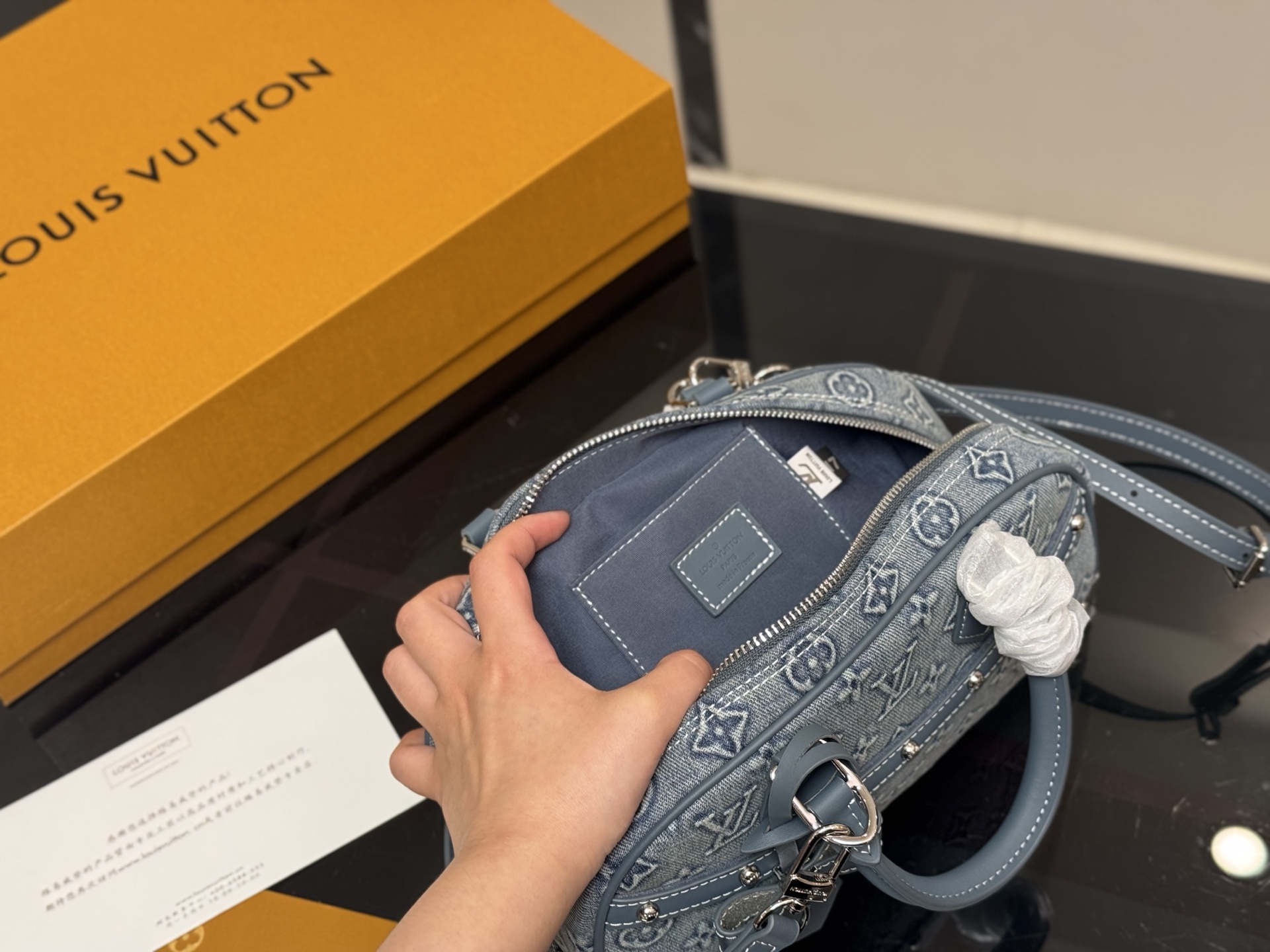 LOUIS VUITTON ルイヴィトン LV KEEPALL 25 デニムバッグ-BRAND OFF