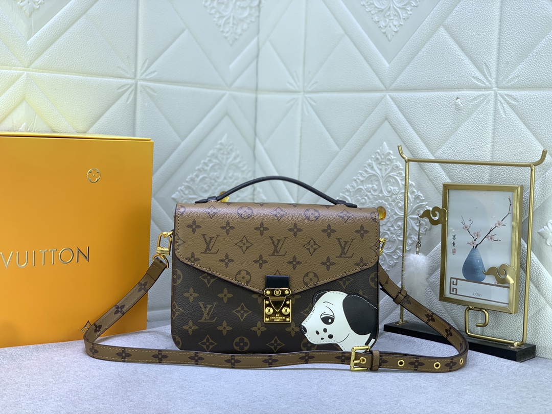 LOUISVUITTON モノグラムキャンバスボディにグレイン牛革のレオパードパッチ付き M47203 M40780-BRAND OFF