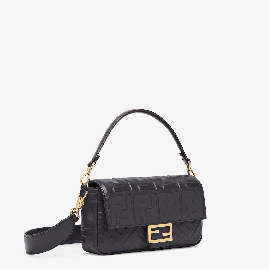 バゲット ブラックレザー バッグ ミディアム-BRAND OFF