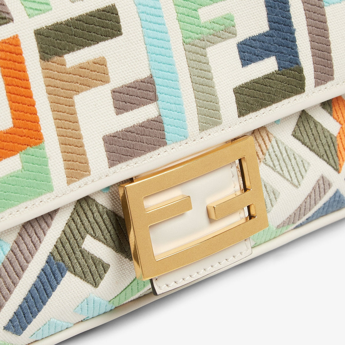 バゲット マルチカラーキャンバス バッグ FF刺繍-BRAND OFF