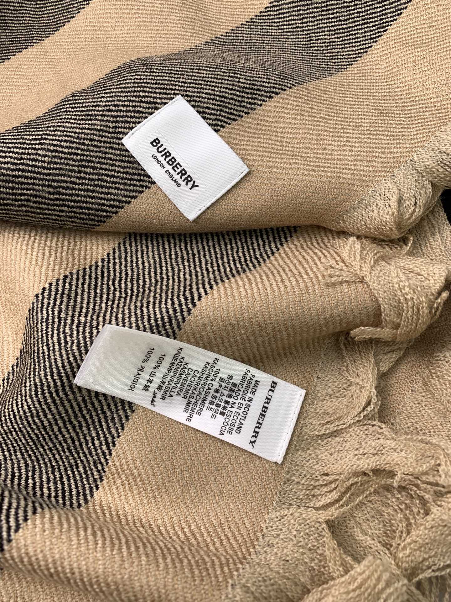 【2026】【BURBERRY  バーバリー】オートクチュール ファッション トランジショナル カラー ロング ビアード スカーフ35*240CM-BRAND OFF