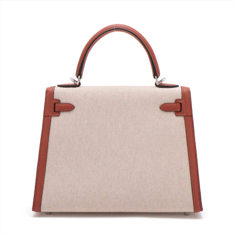 HERMES エルメス ケリーヴェルソ25 トワルアッシュ×ヴォースイフト キュイーブル-BRAND OFF