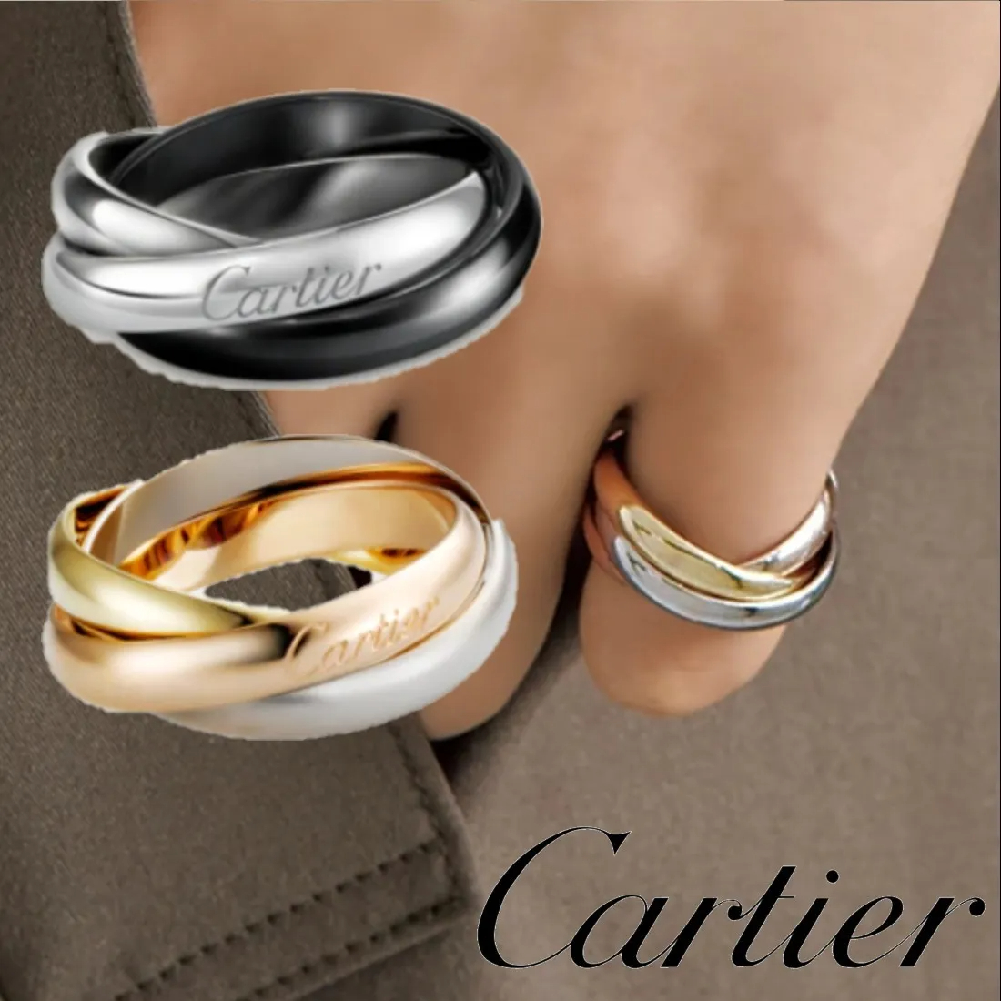 【CARTIER】カルティエ トリニティ リング 2色 男女兼用-BRAND OFF