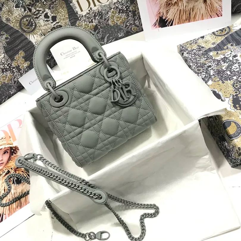 【超入手困難！ほしい！】Lady Diorトリコロールサテンチェック牛革-BRAND OFF