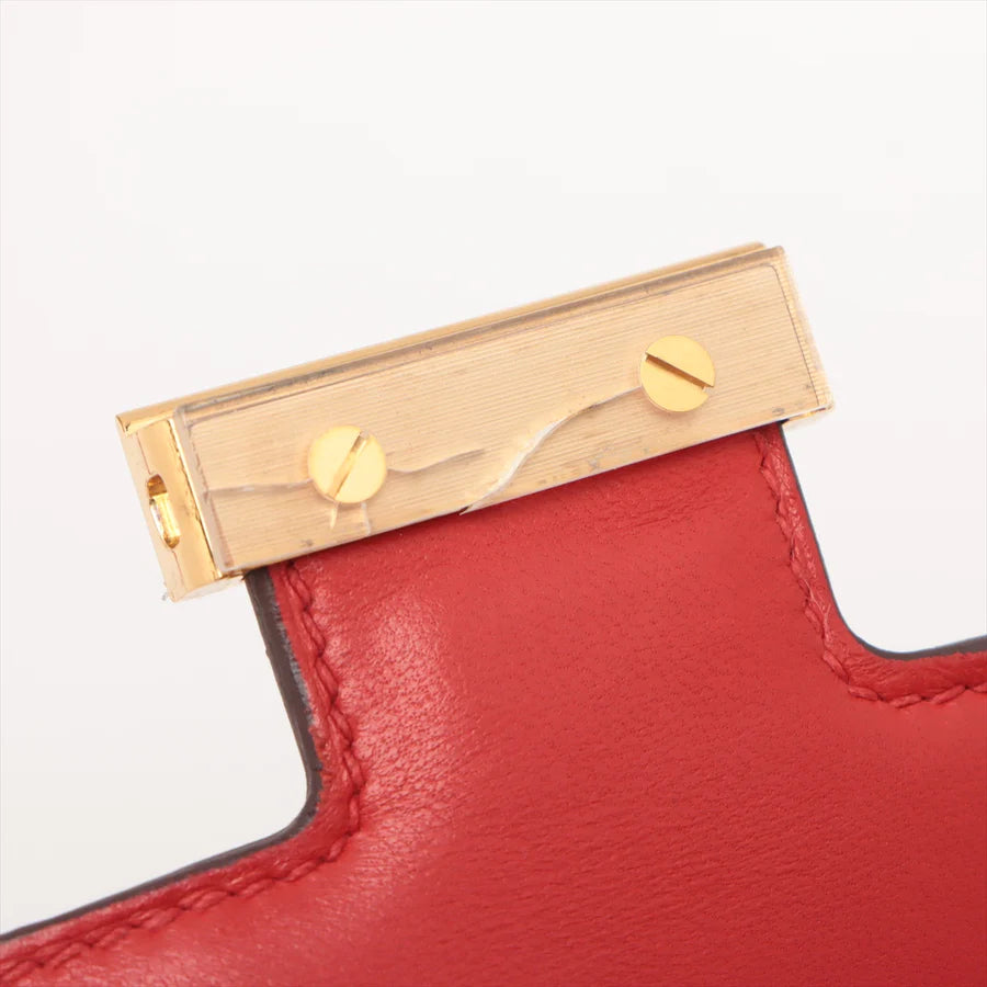 HERMES エルメス コンスタンス3 ミニ18 ヴォーエプソン ルージュクー ゴールド金具-BRAND OFF