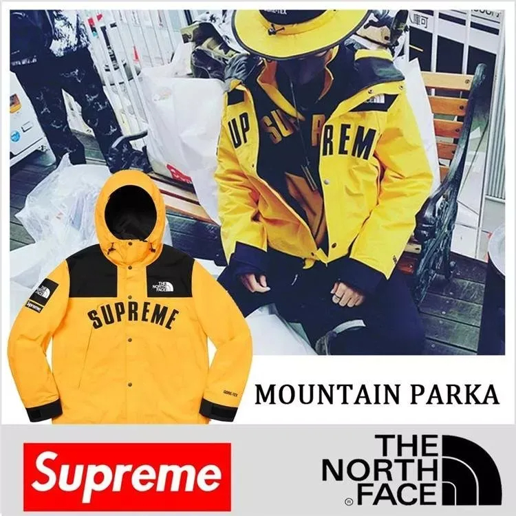 SUPREME×THE NORTH FACE MOUNTAIN PARKA 19SS 男女兼用 ジャケット BLACK YELLOW PUR-BRAND OFF