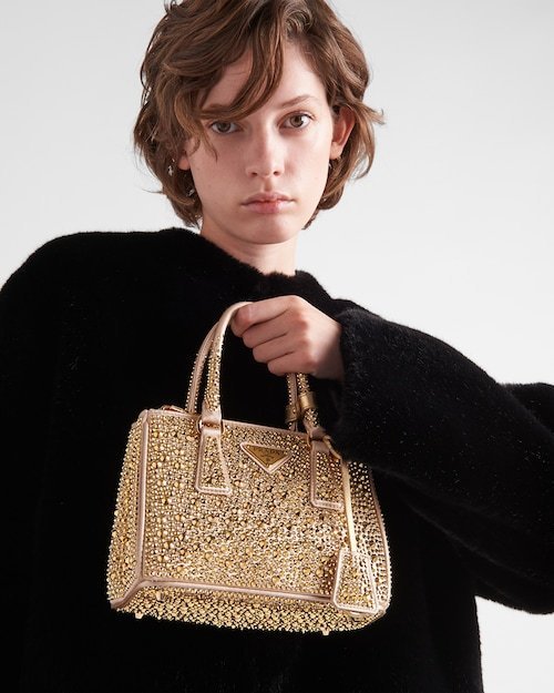 ★PRADA直営店★ガレリア クリスタル サテン ミニバッグ-BRAND OFF