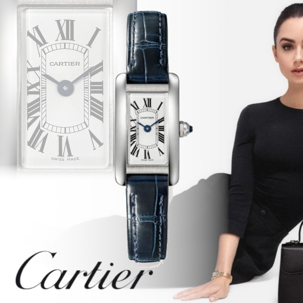 CARTIER タンク アメリカン ウォッチ ミニ アリゲーター-BRAND OFF