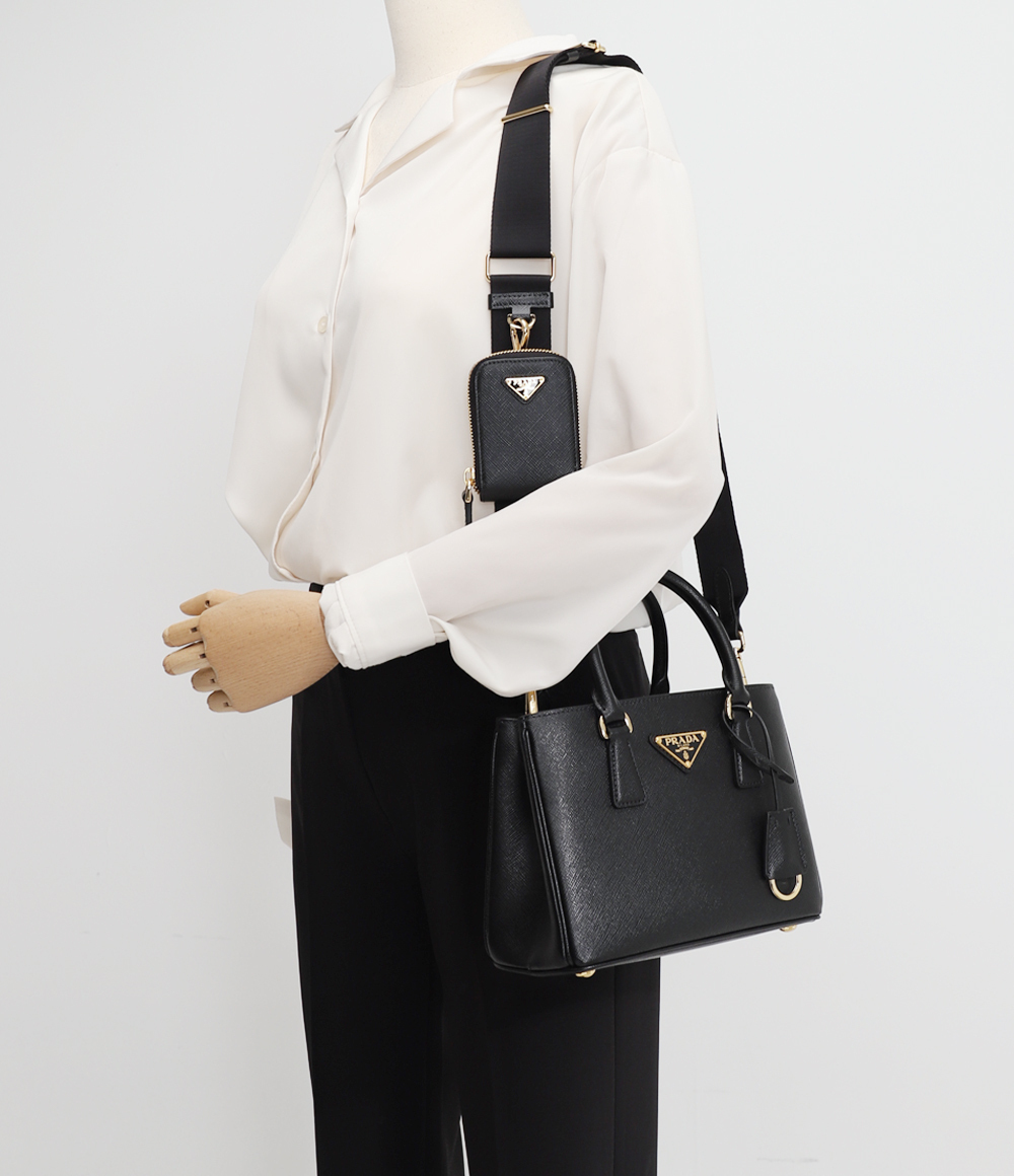 ☆PRADA ガレリア サフィアーノレザー ミニバッグ-BRAND OFF