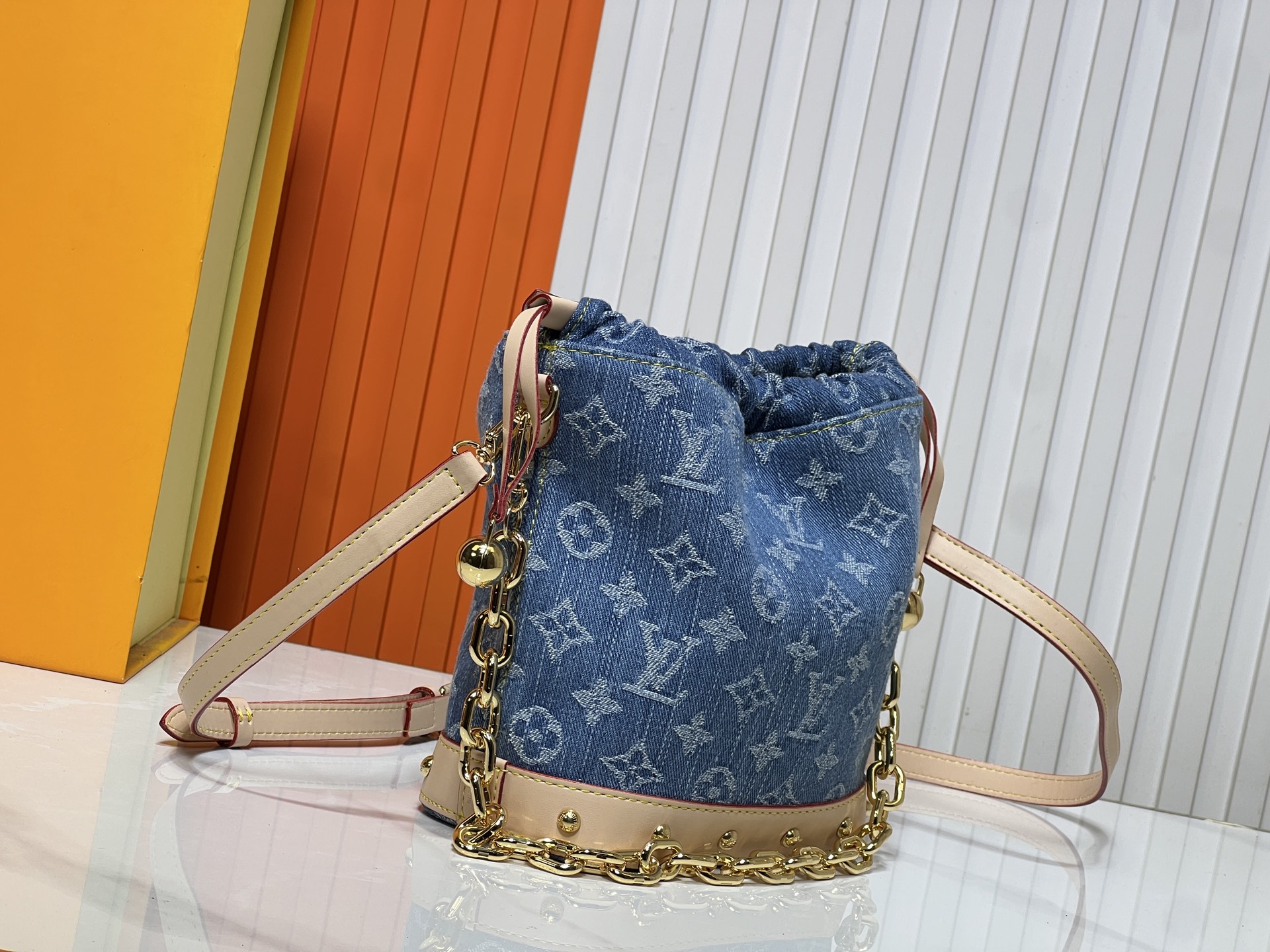 LOUIS VUITTON ルイヴィトン M83043 デニムのバケツバッグ-BRAND OFF