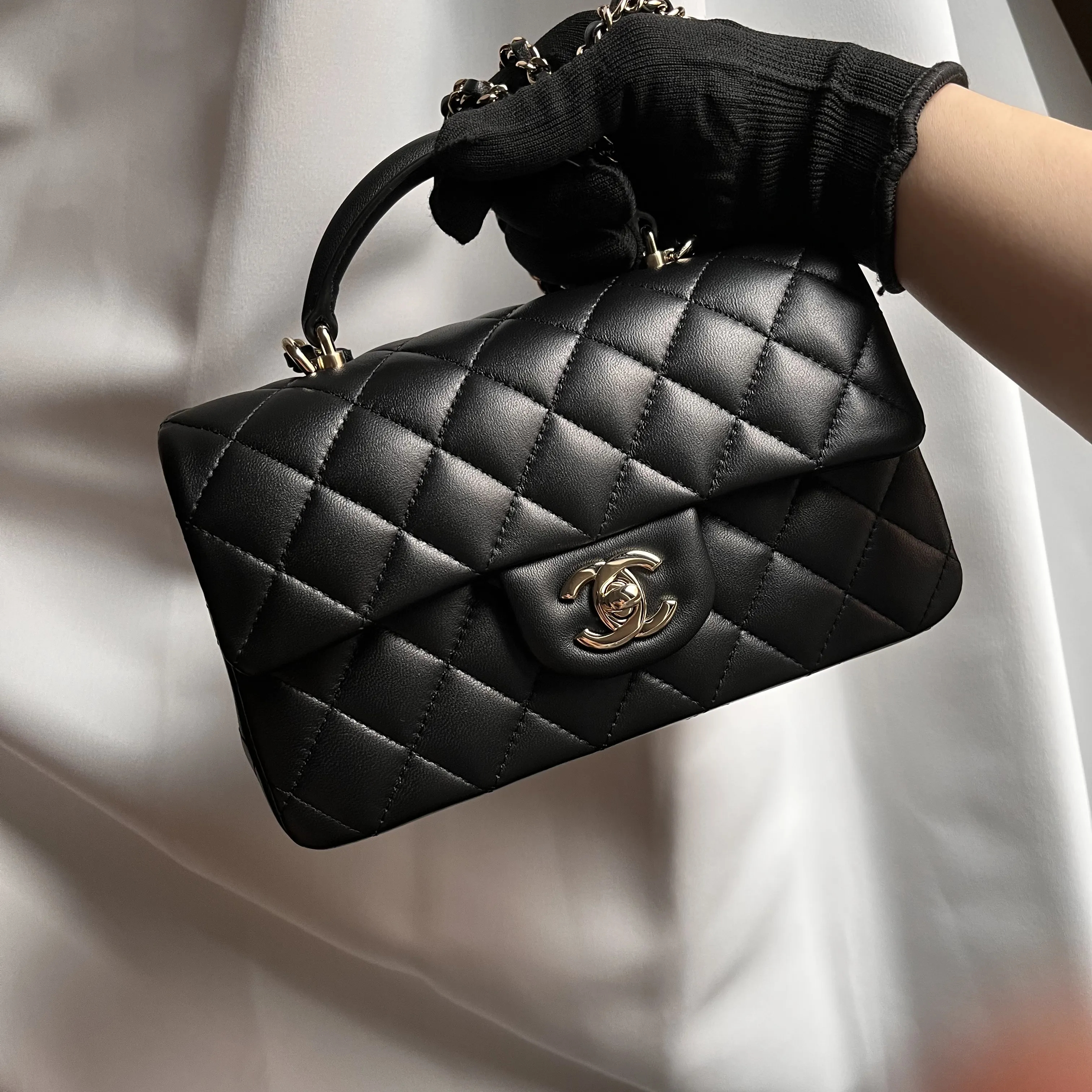 《可愛い一級品》CHANEL トップハンドル ミニフラップバッグ-BRAND OFF