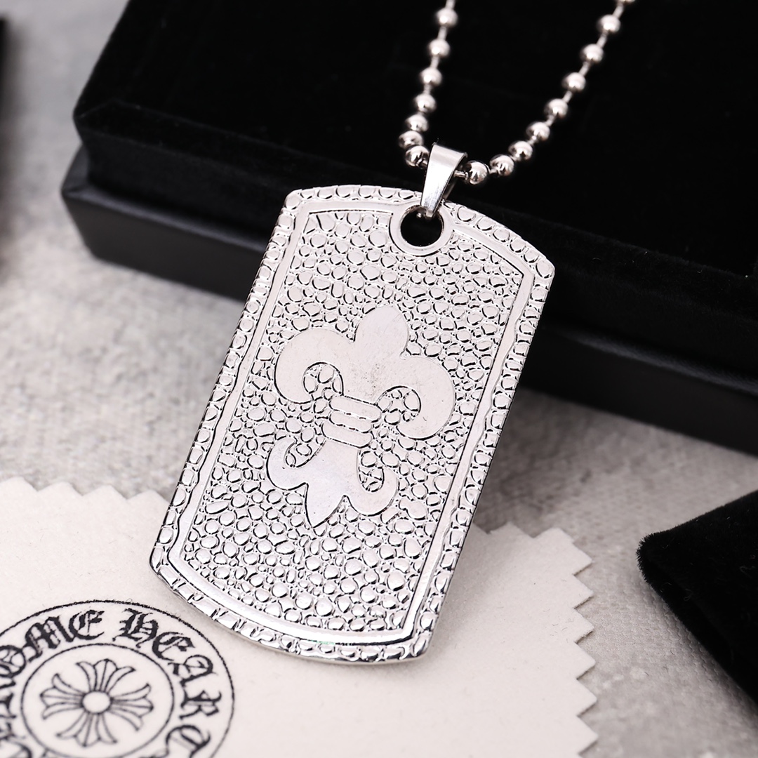【Chrome Hearts】ネックレス、クロエ ハート ゴールド メッキ ミニ フレーム クロス ネックレス-BRAND OFF