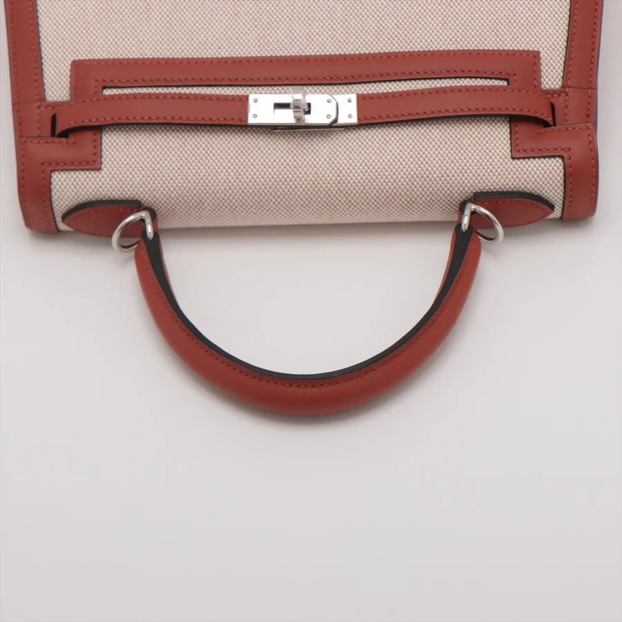 HERMES エルメス ケリーヴェルソ25 トワルアッシュ×ヴォースイフト キュイーブル-BRAND OFF