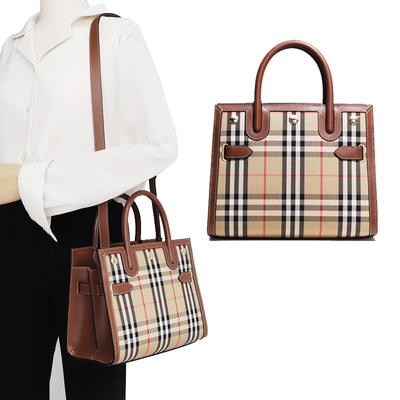 ☆Burberry ミニ ツーハンドル タイトルバッグ-BRAND OFF