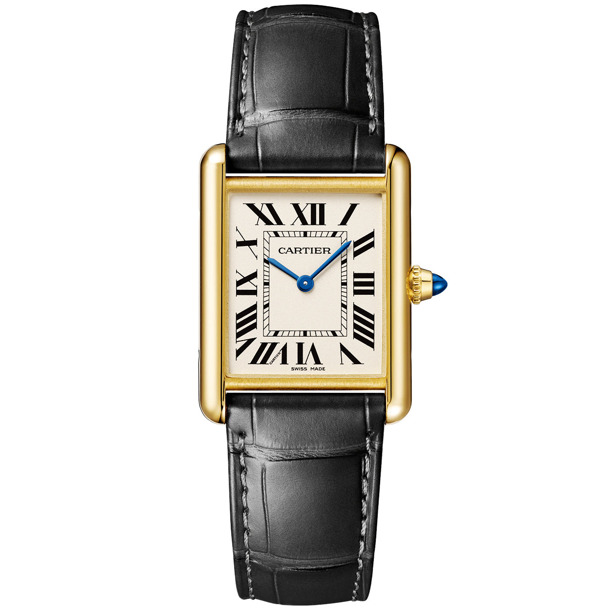 カルティエ タンク ルイ カルティエ 18ct イエローゴールド ラージモデル レザーストラップ 時計 WGTA0067-BRAND OFF