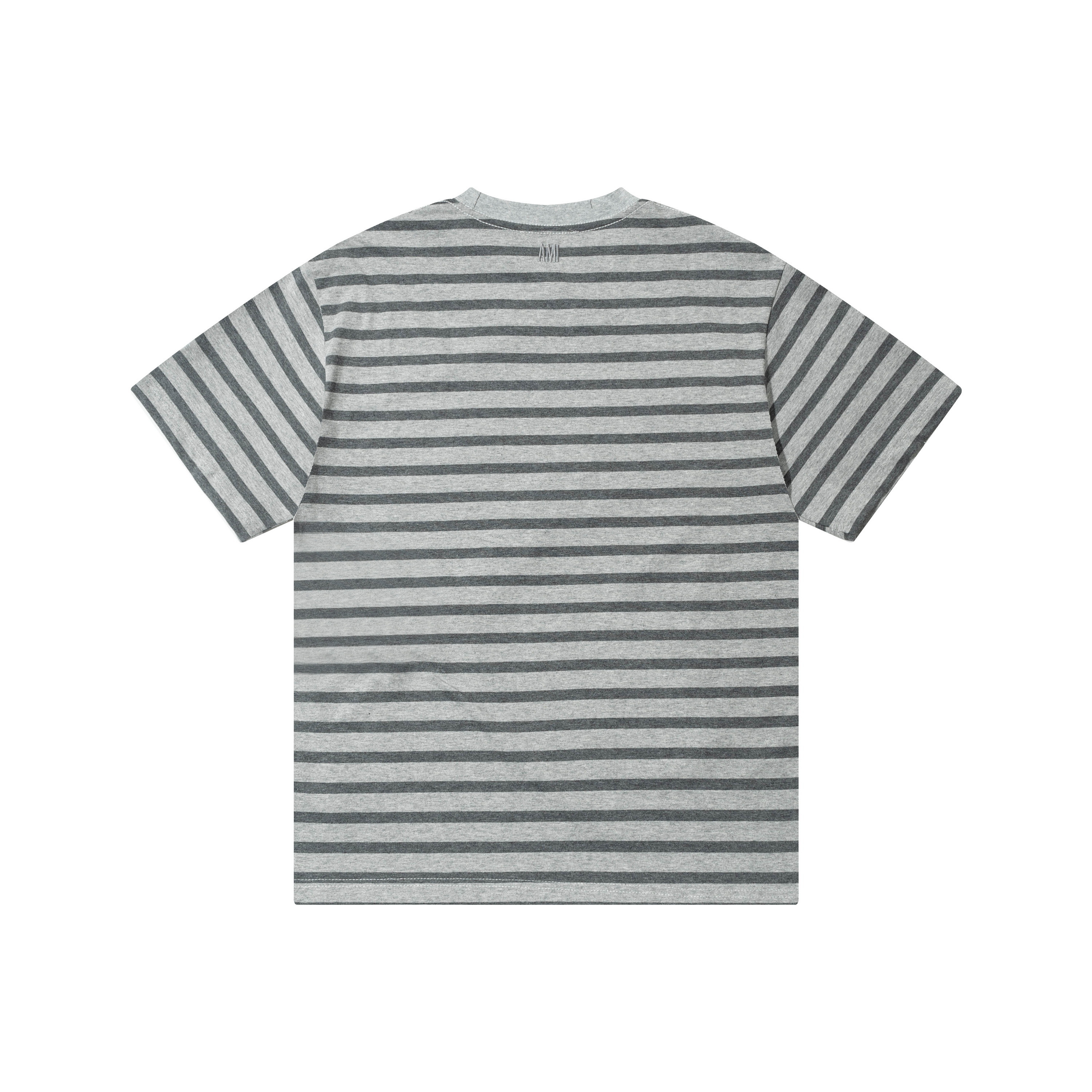 【AMI PARIS公式旗艦店】アミパリ新作ストライプ柄カジュアルTシャツ（男女兼用、半袖）