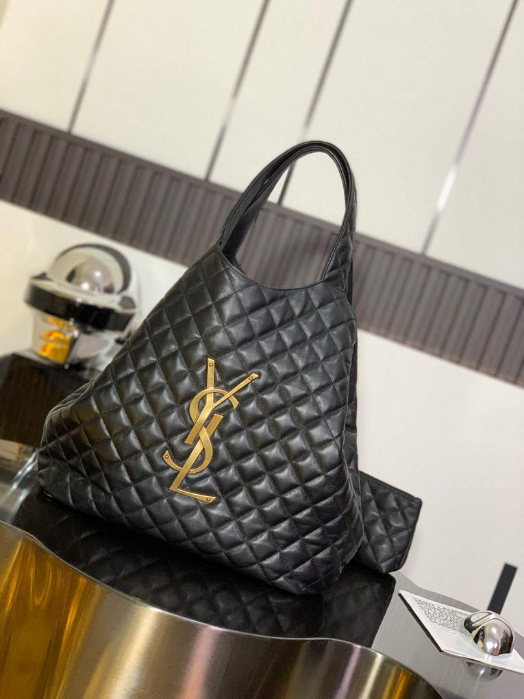 Saint Laurent icare maxiショッピングバッグ-ブラック-BRAND OFF