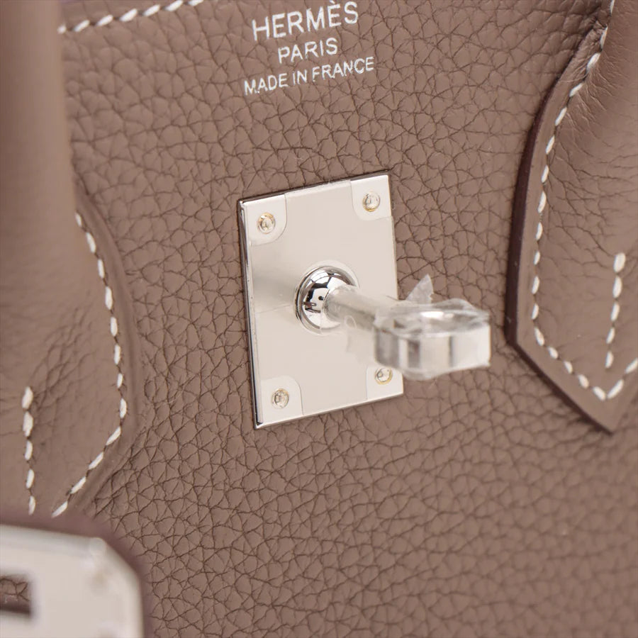 【HERMES 公式旗艦店】ハンドバッグエルメス バーキン25 トゴ エトゥープ シルバー金具-BRAND OFF