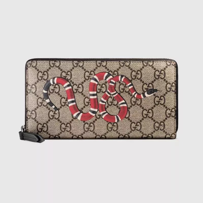 スネーク プリント GGスプリーム キャンバス ジップアラウンドウォレット-BRAND OFF