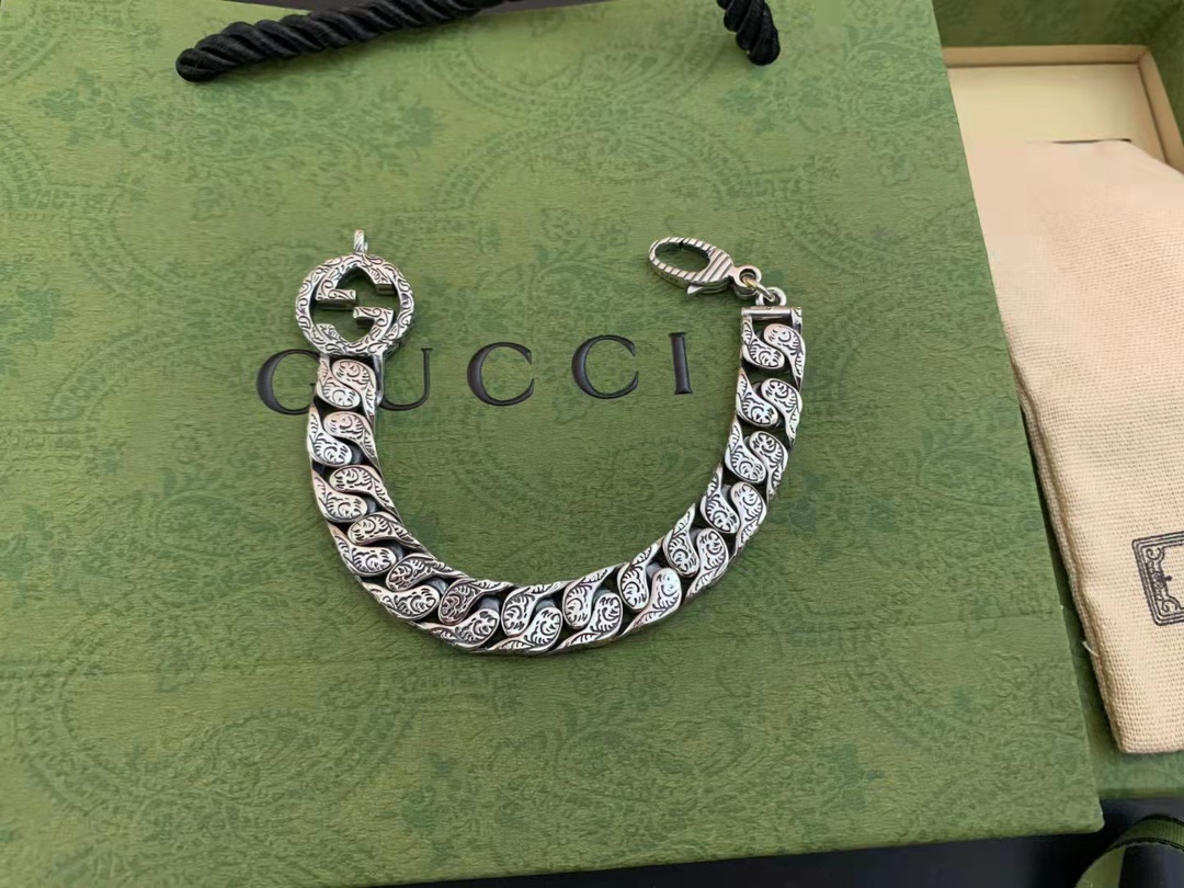GUCCI  ダブルGチェーンブレスレット 20cm-BRAND OFF