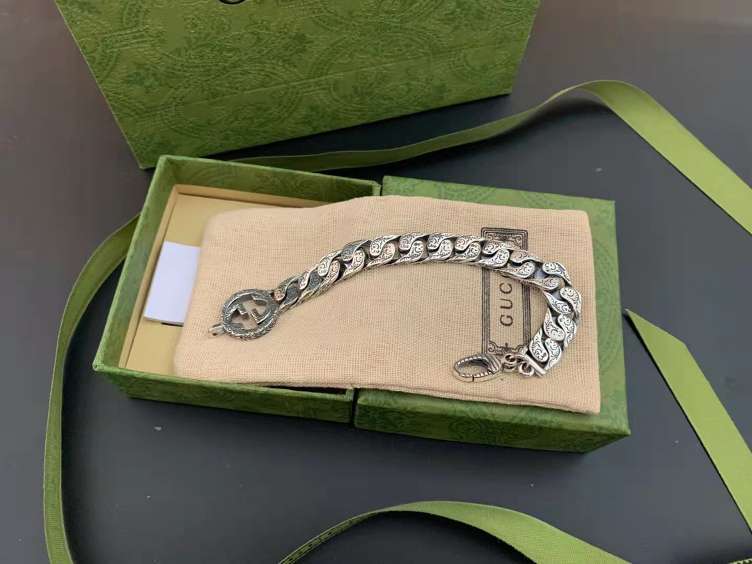 GUCCI  ダブルGチェーンブレスレット 20cm-BRAND OFF