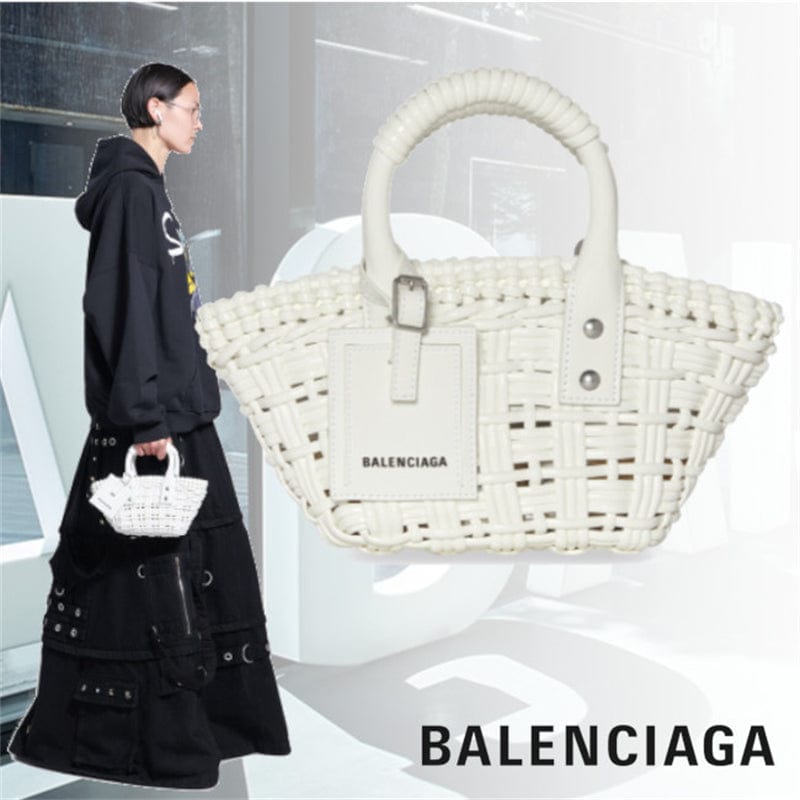 Balenciaga BISTRO XXS ストラップ付きバスケット ホワイト6780282IE3Y9000-BRAND OFF