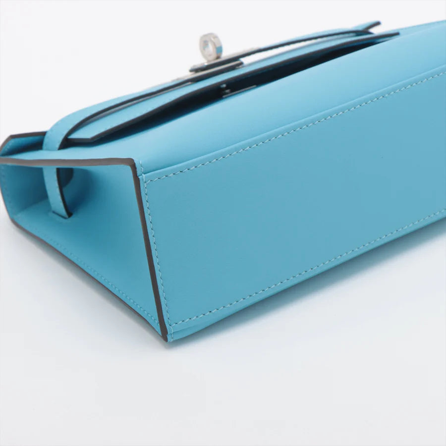 HERMES エルメス ポシェットケリー ヴォースイフト ブルーノール シルバー金具-BRAND OFF