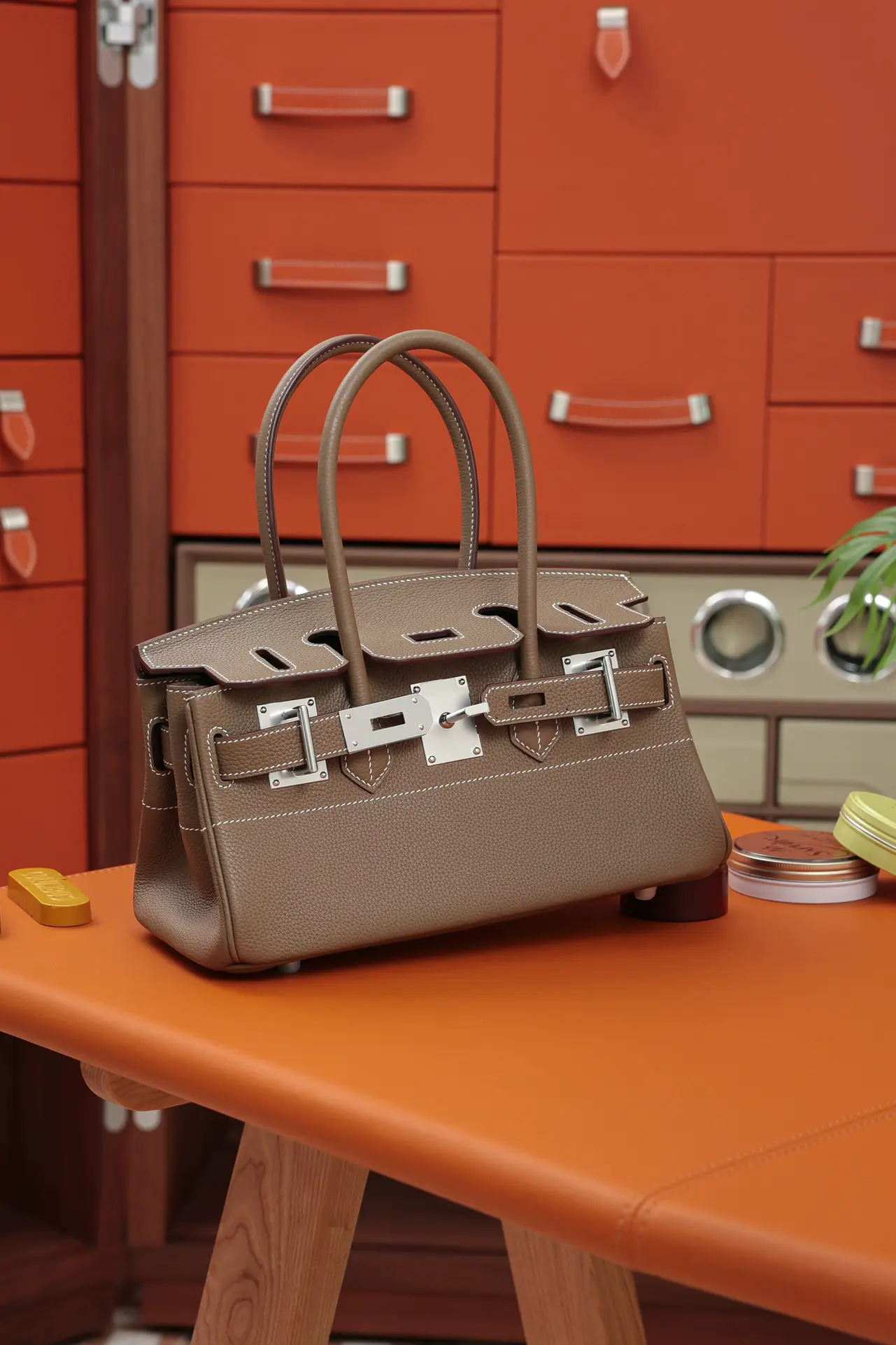 HERMES★エレファントグレー BIRKIN アンダーアームスタイル-BRAND OFF