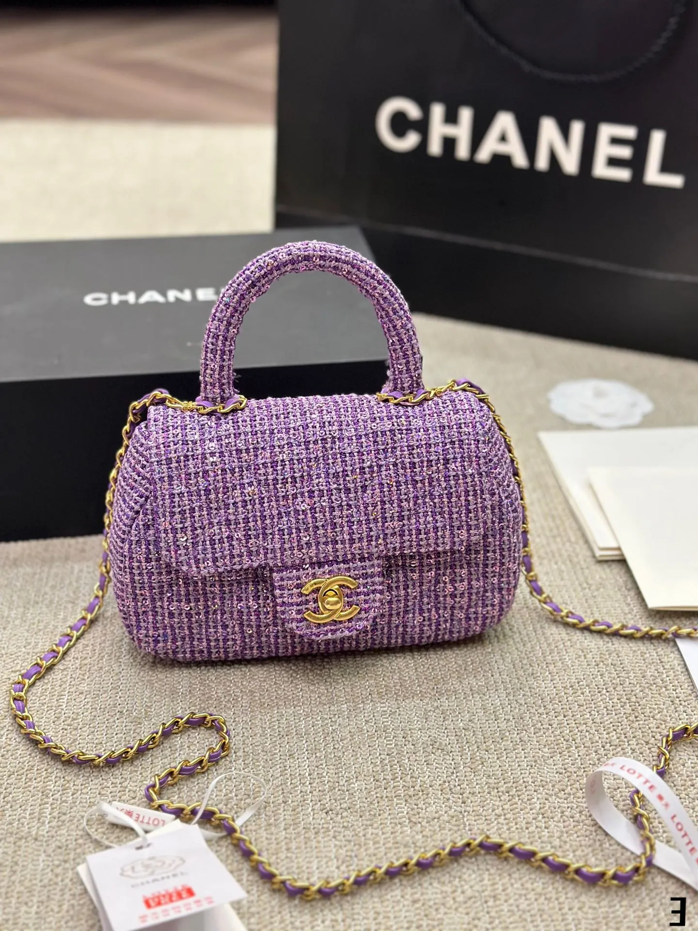 CHANEL トップハンドルフラップバッグ-BRAND OFF